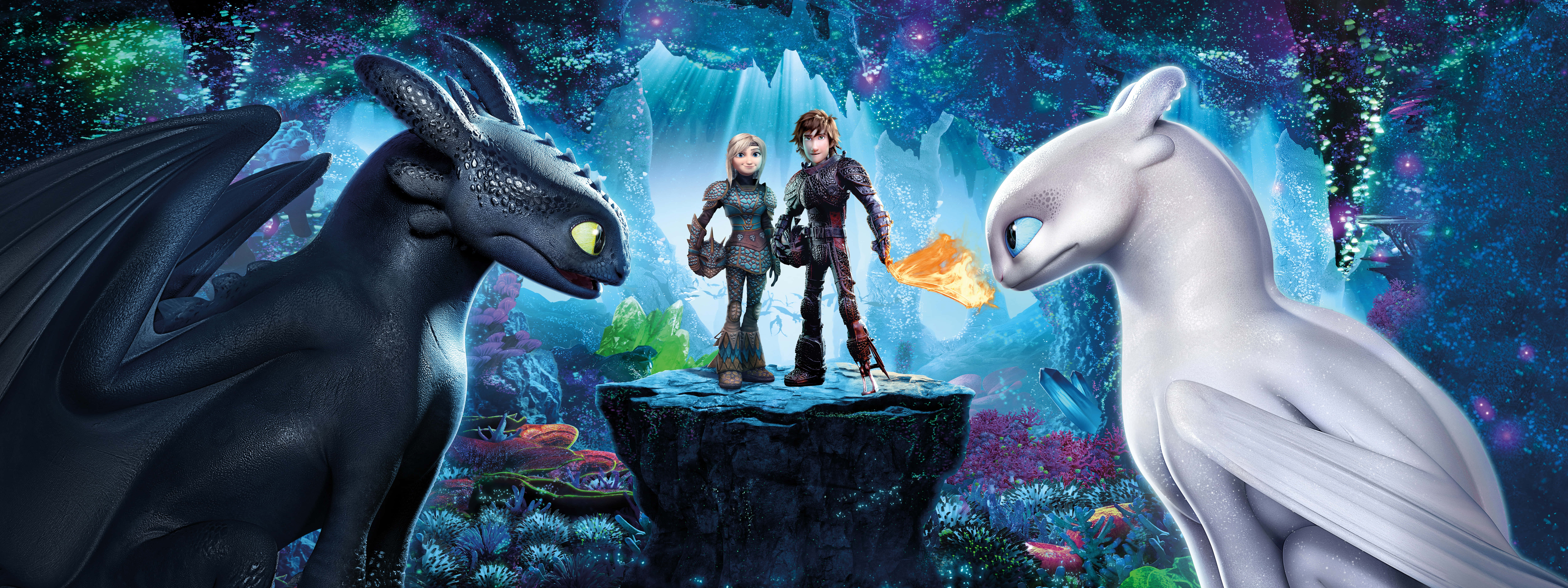How To Train Your Dragon, 4K, black and white dragon, 8K Desktop Wallpaper