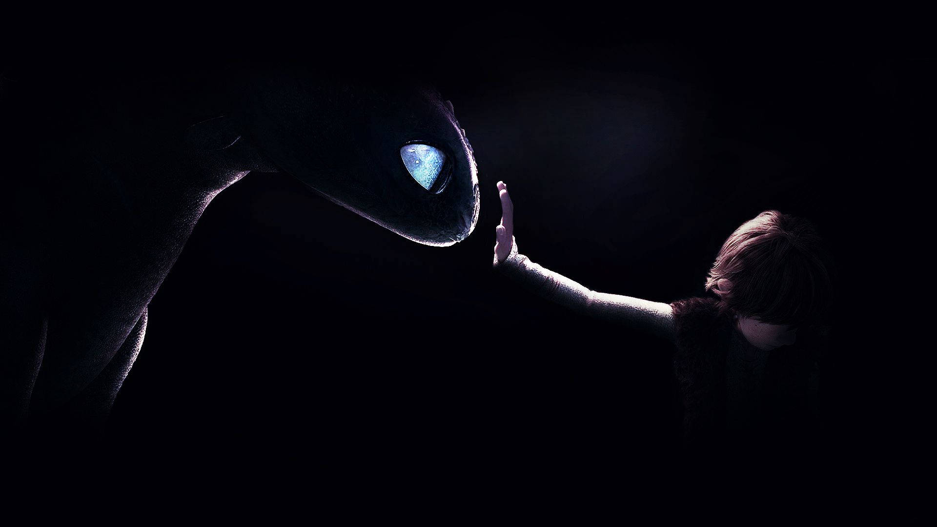 How To Train Your Dragon, glowing blue eye, large dragon, Full HD Desktop Wallpaper