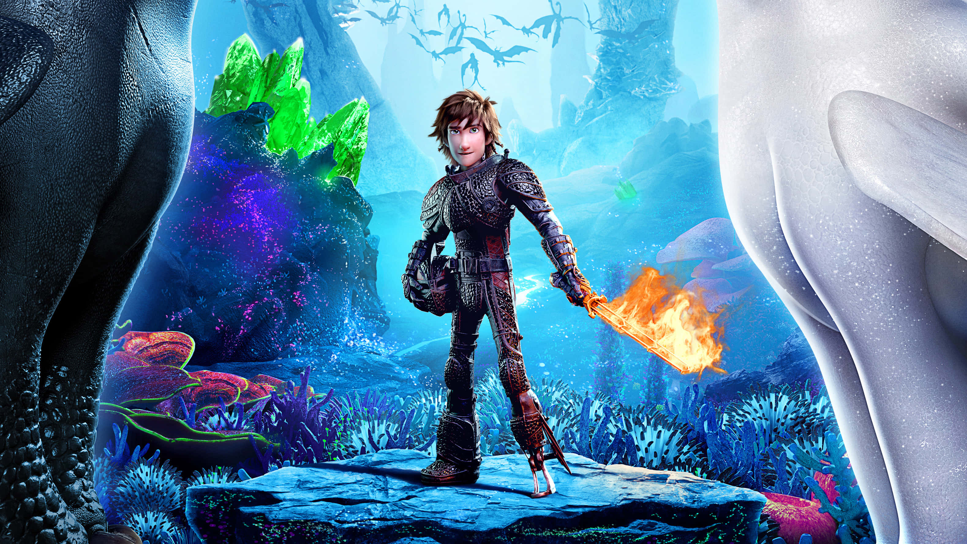 How To Train Your Dragon, 4K, fire sword, 2K Desktop Wallpaper