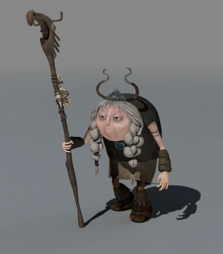 Elderly Viking woman, braided hair, horned helmet, SD Phone Wallpaper