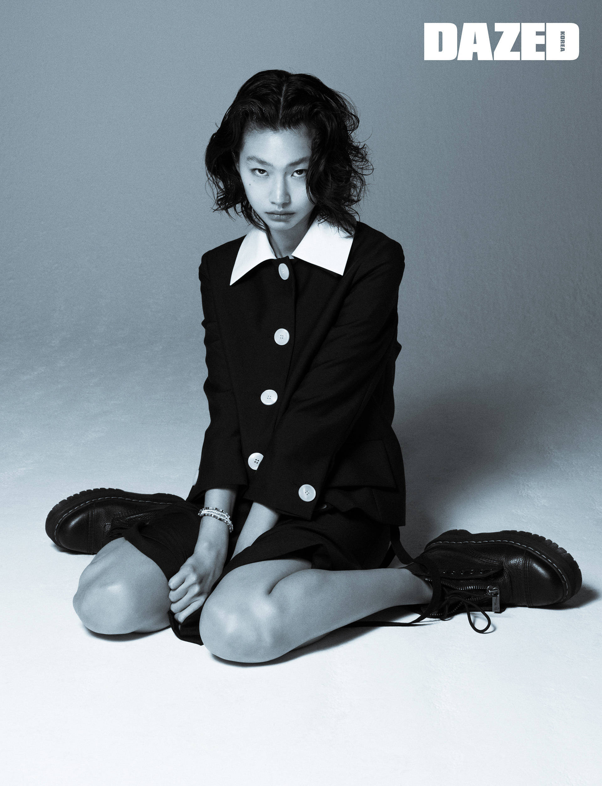 Hoyeon Jung, black blazer, white collar, Full HD Phone Wallpaper