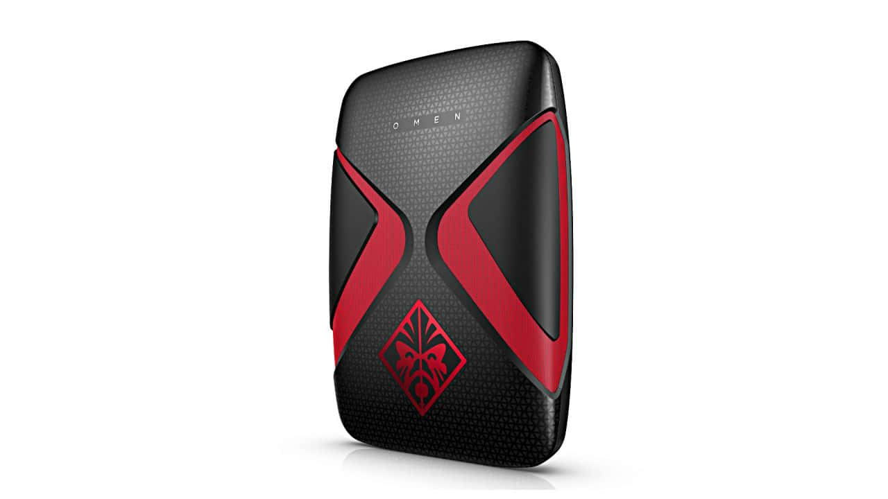HP Omen, sleek black and red gaming laptop, angular design, HD Desktop Wallpaper