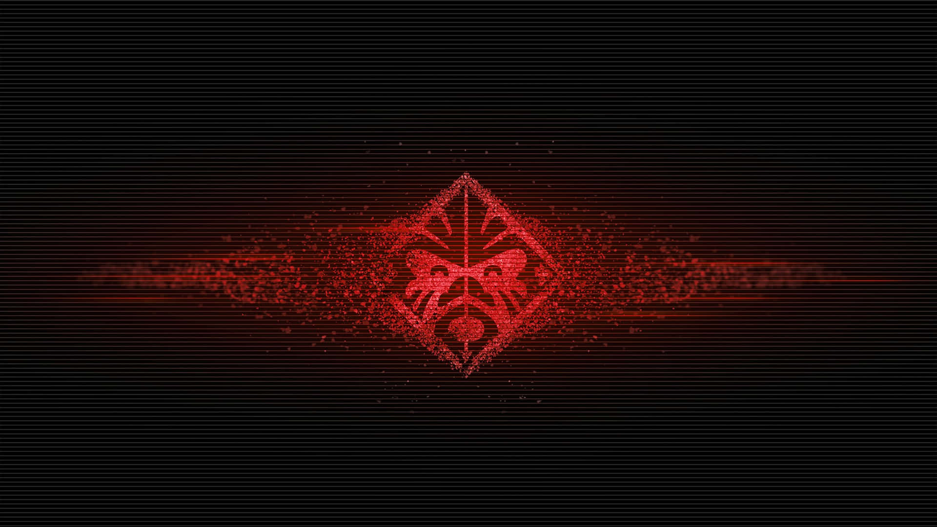 HP Omen, glowing red digital emblem, particle effects, Full HD Desktop Wallpaper