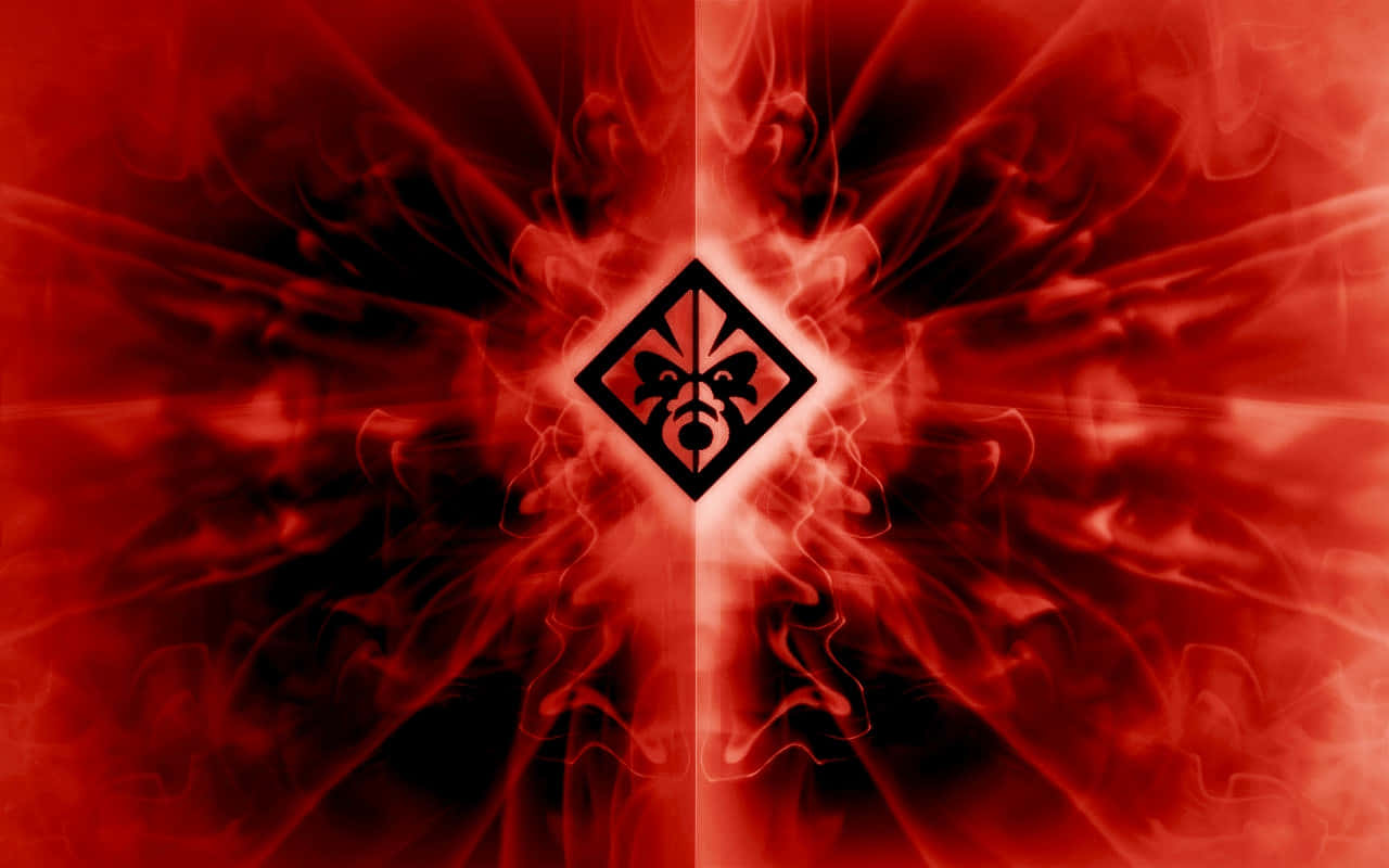 HP Omen, red abstract design, black diamond emblem, HD Desktop Wallpaper