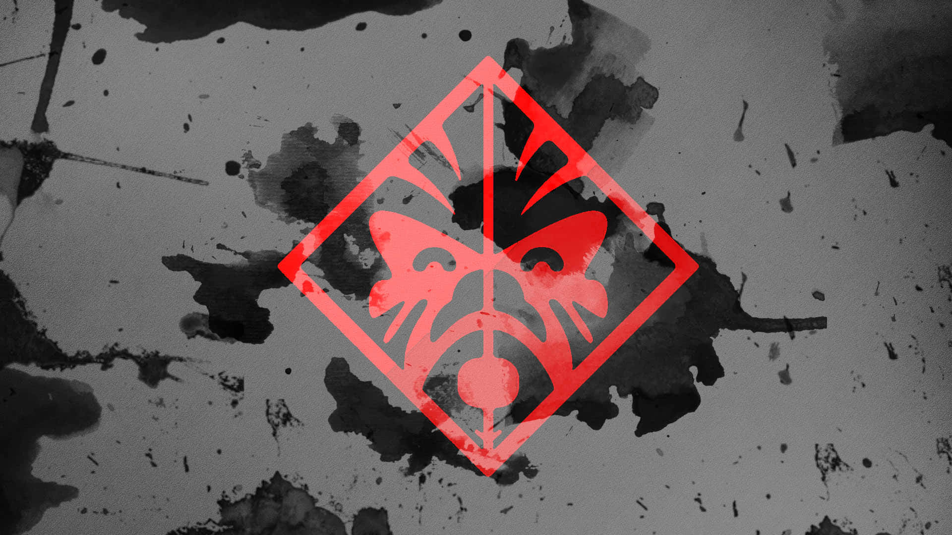 HP Omen, black paint, bold red geometric emblem, Full HD Desktop Wallpaper
