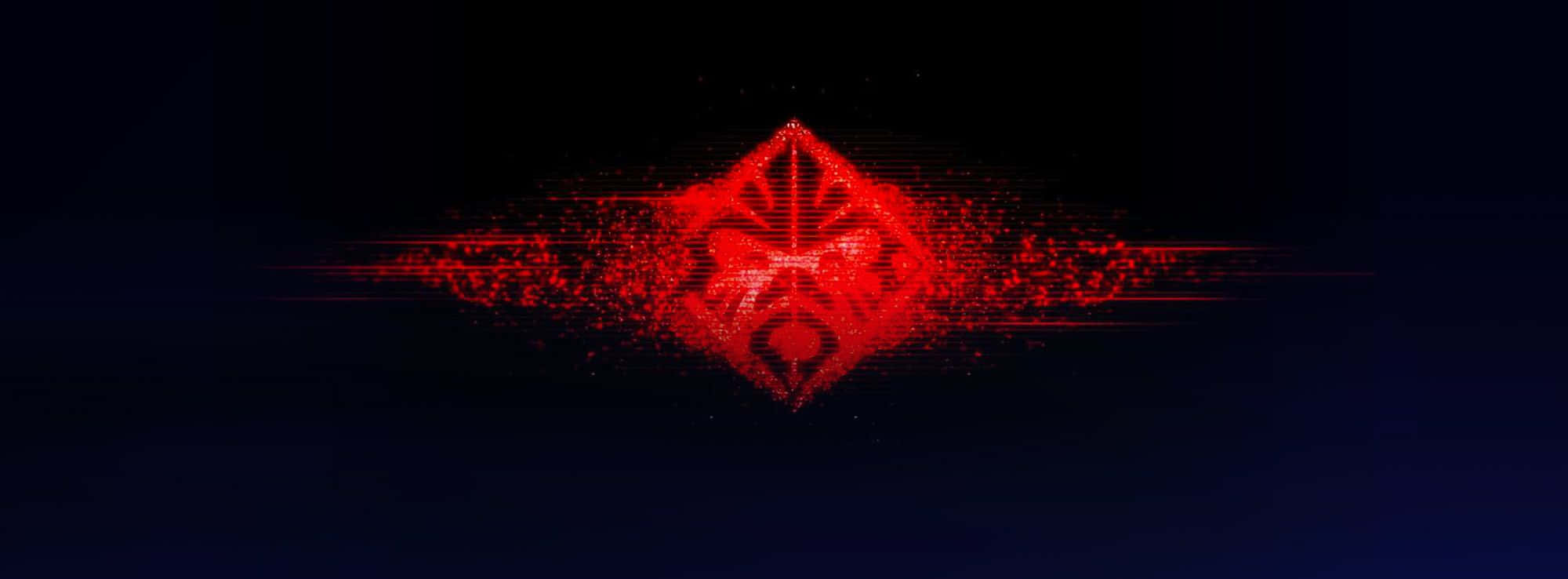 HP Omen, glowing red digital emblem, particle effects, Full HD Desktop Wallpaper