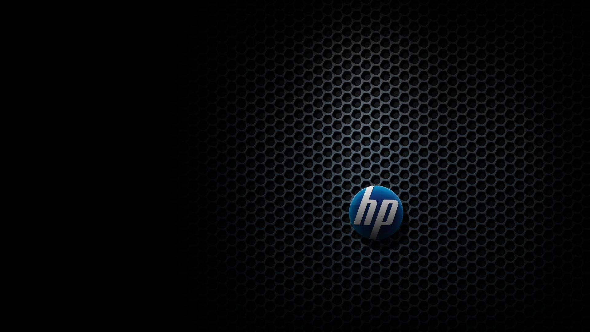 HP, blue, dark textured hexagonal mesh background, Full HD Desktop Wallpaper