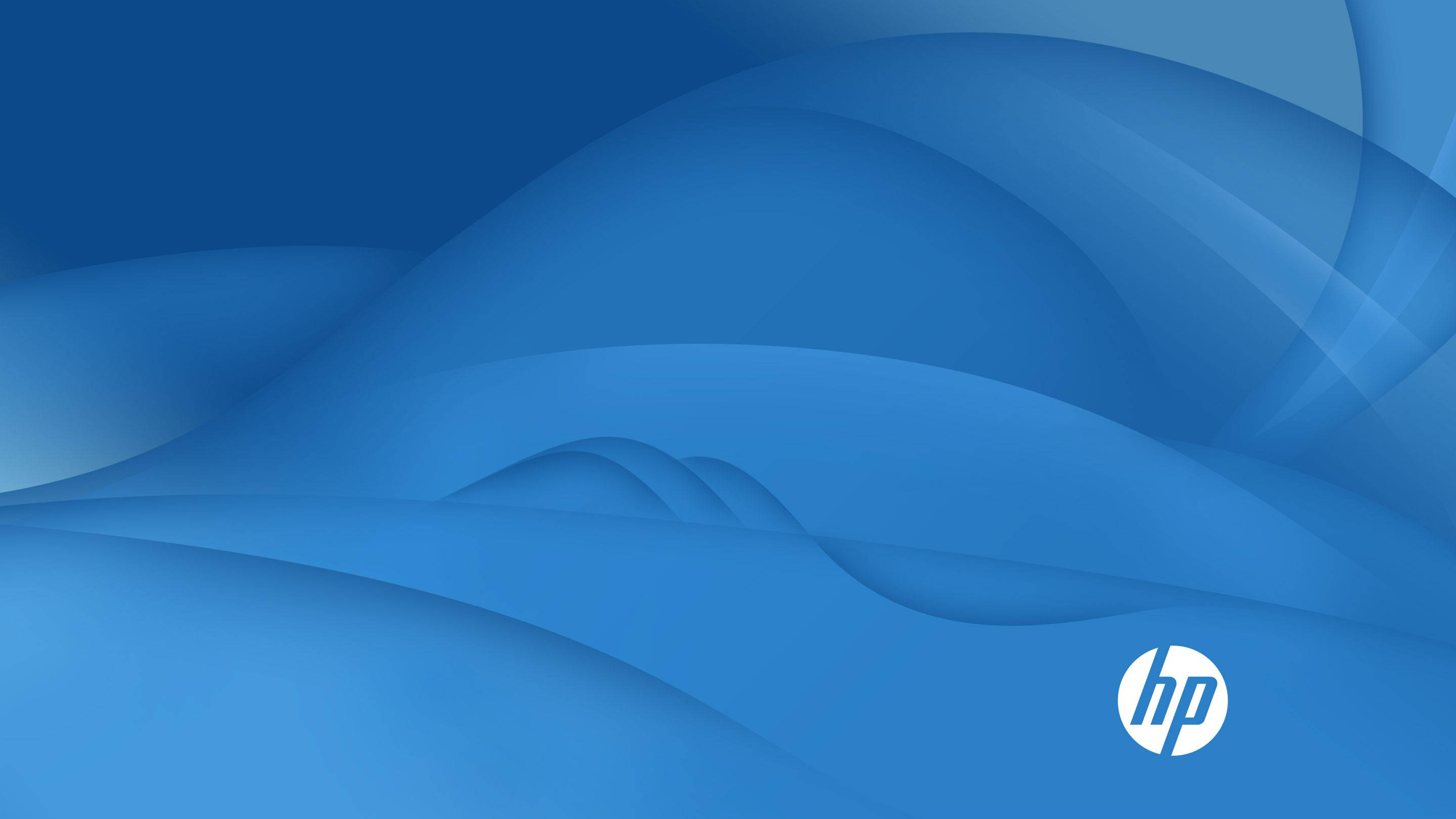 Hp, blue waves, abstract digital background, 2K Desktop Wallpaper