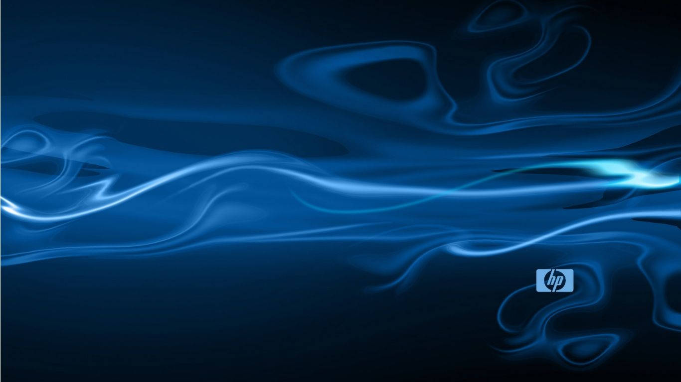 HP, blue smoke, glowing blue liquid waves, HD Desktop Wallpaper