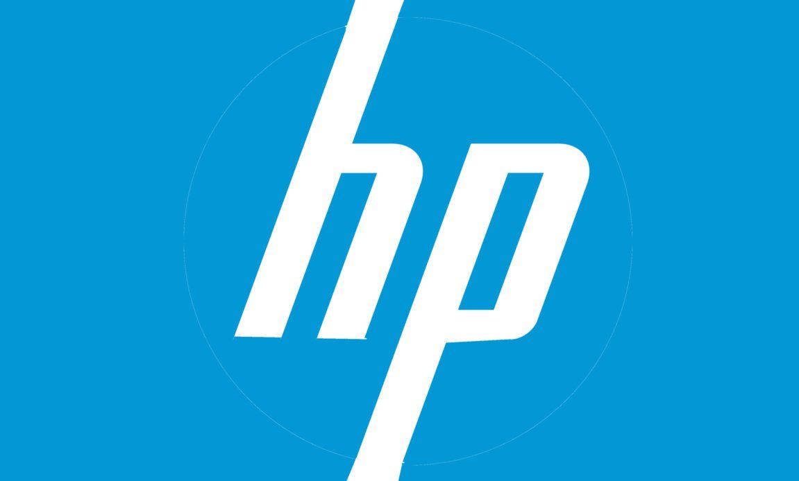 HP, light blue, white HP logo, SD Desktop Wallpaper