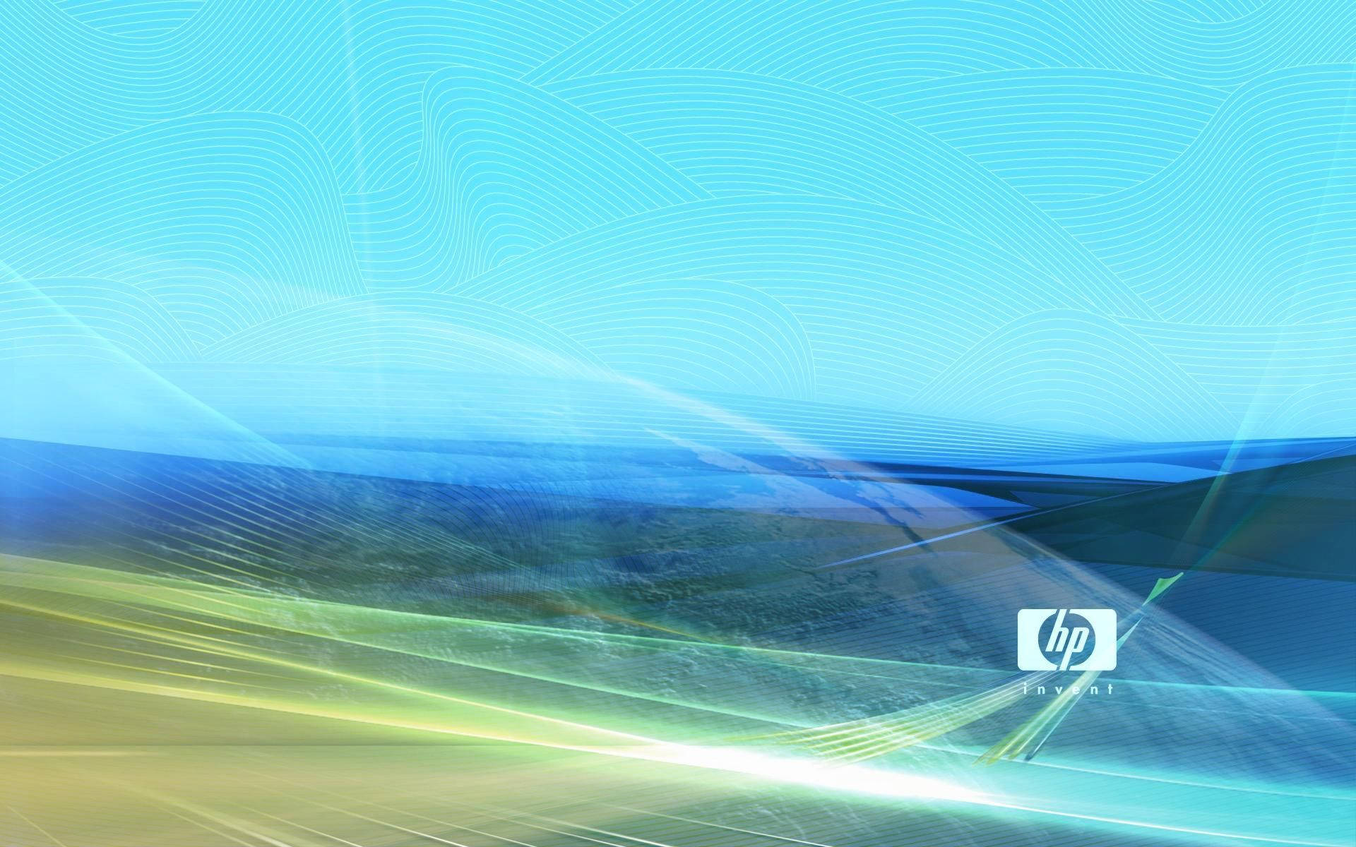 HP, aerial landscape, blue and green light streaks, Full HD Desktop Wallpaper