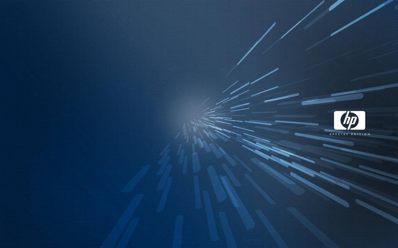 HP, blue gradient, glowing blue streaks, HD Desktop Wallpaper