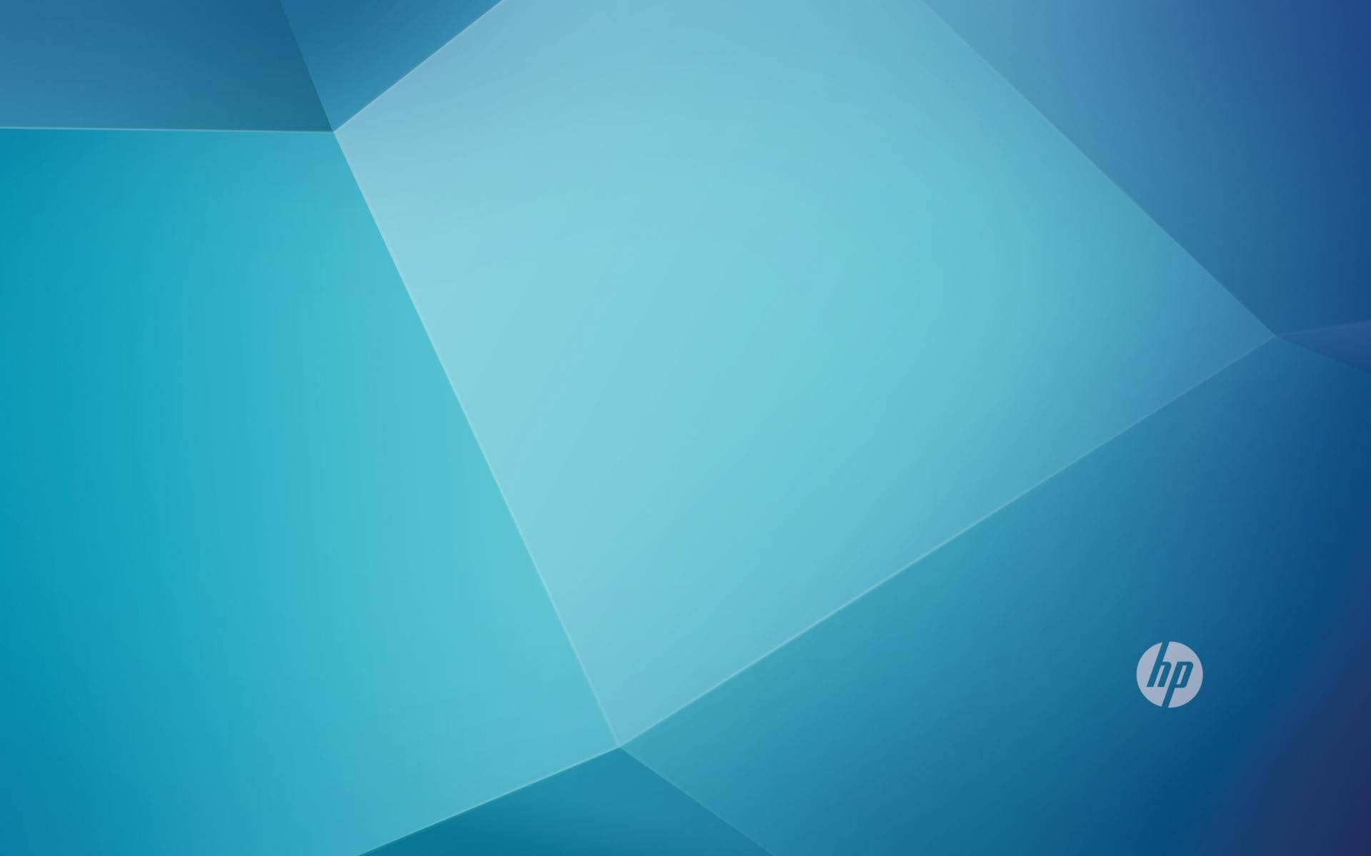 HP, blue, polygonal gradients, HD Desktop Wallpaper