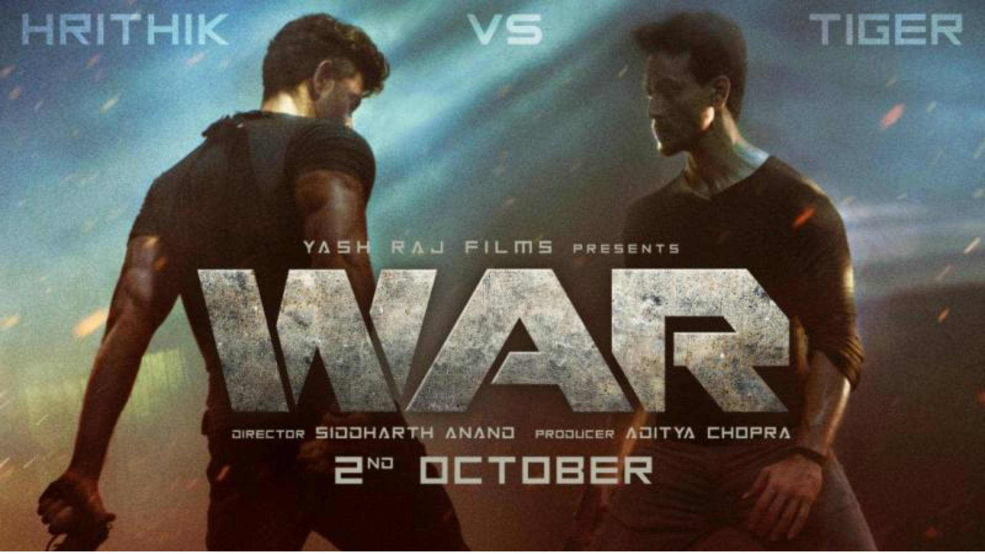 Hrithik Roshan War, cinematic poster, fiery sparks, Full HD Desktop Wallpaper