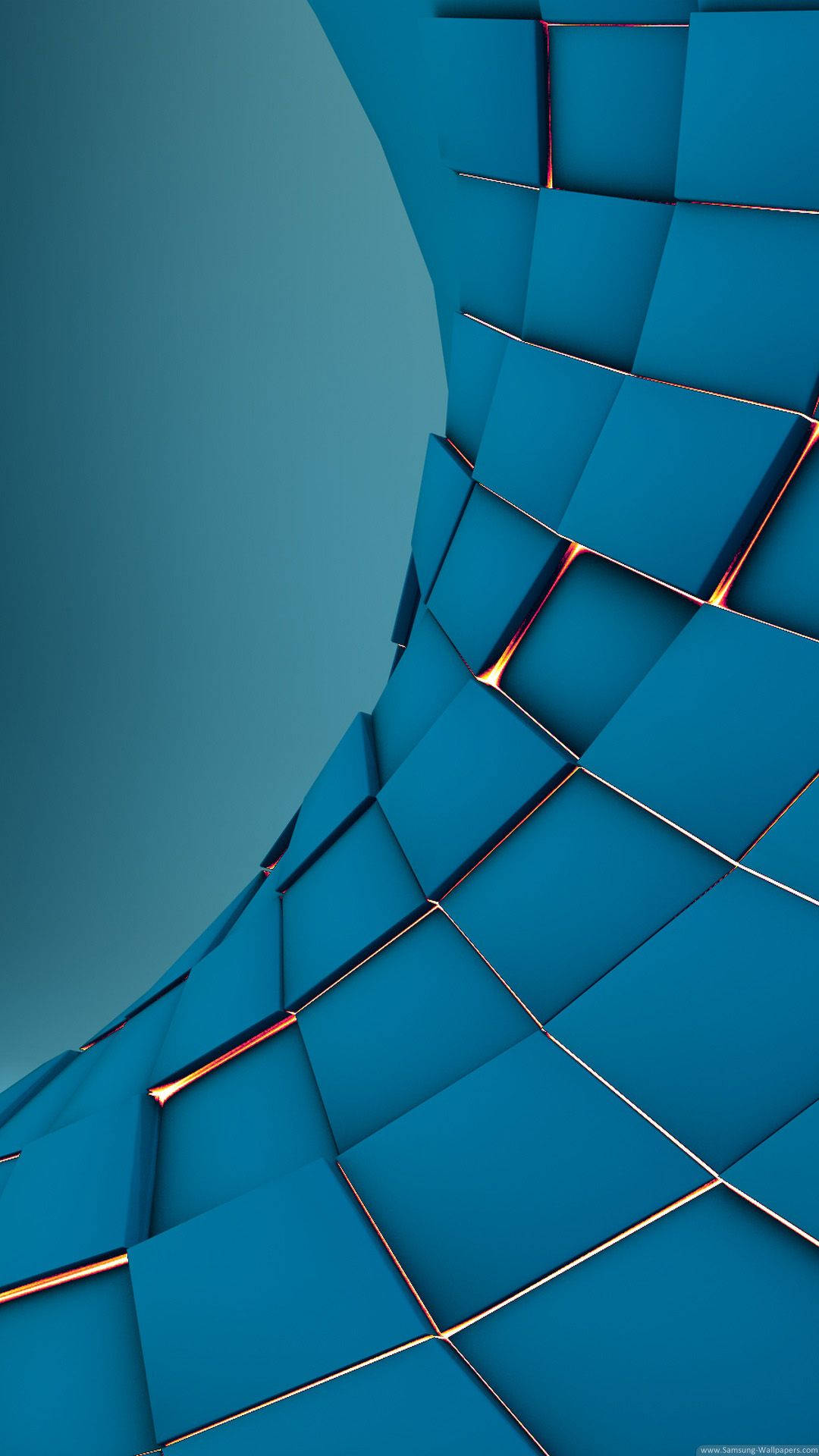 Htc, blue tiles, glowing orange seams, Full HD Phone Wallpaper
