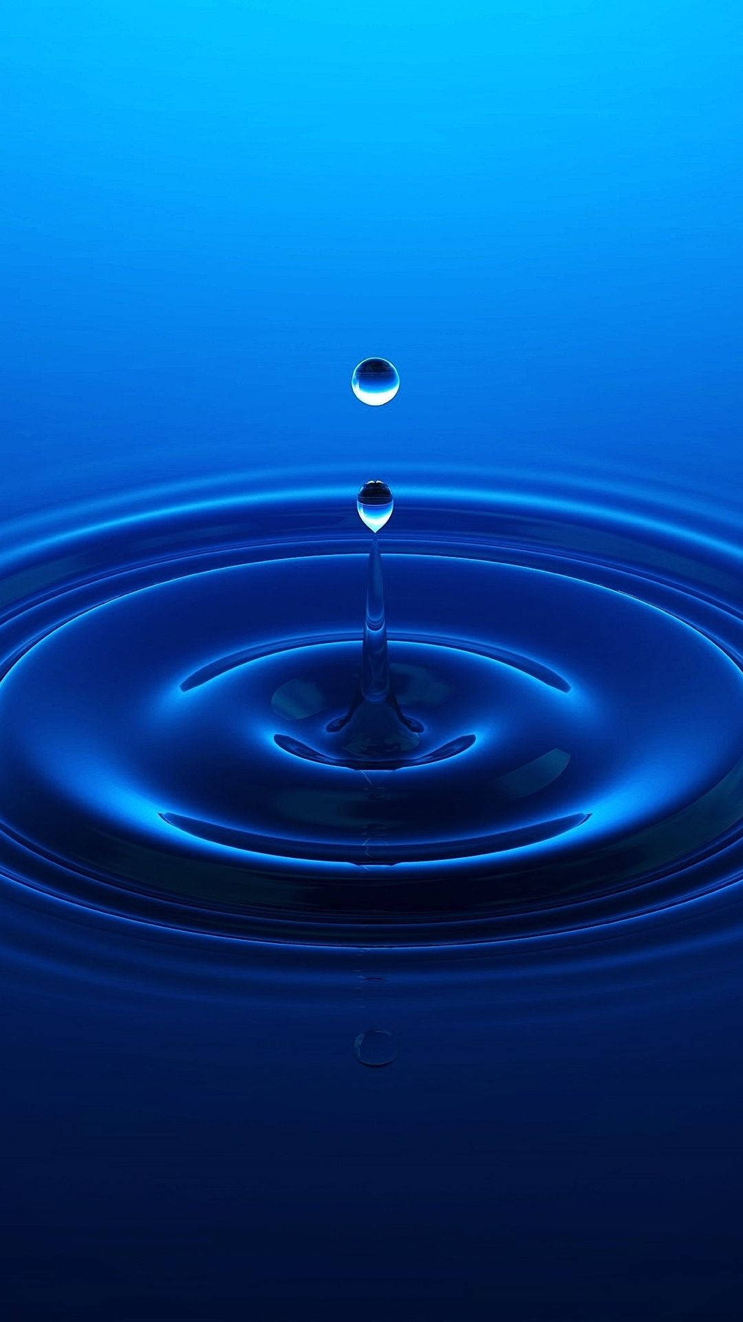 Htc, water droplet, rippling blue surface, Full HD Phone Wallpaper