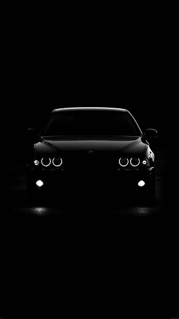 Htc, black car, glowing headlights, SD Phone Wallpaper
