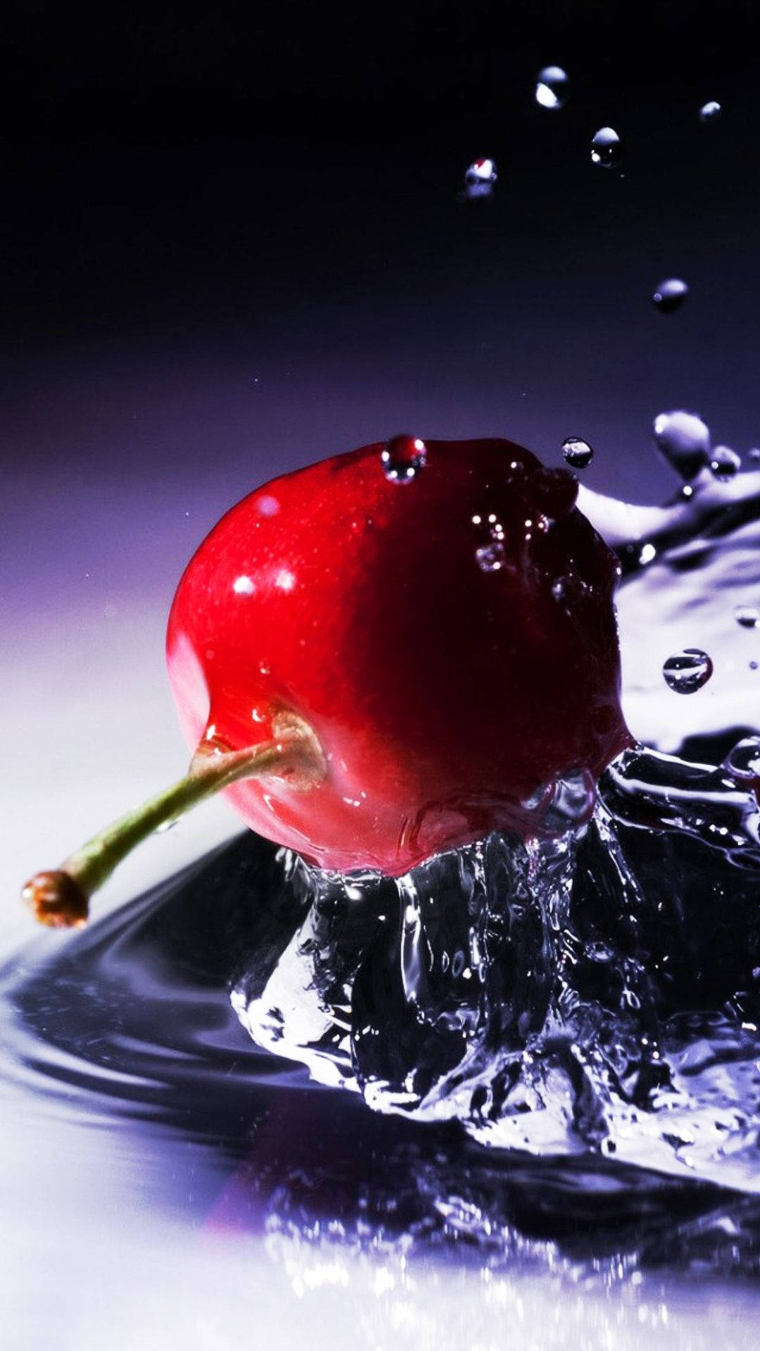 Htc, red cherry, water, Full HD Phone Wallpaper