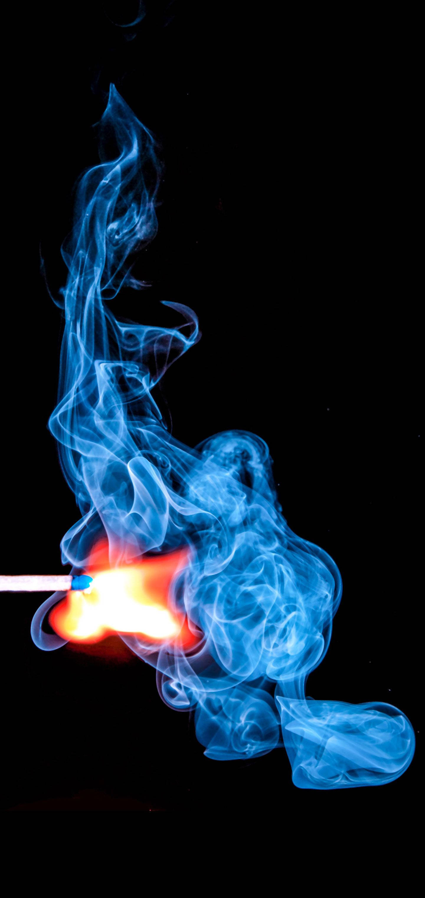Htc, blue flame, vibrant orange flame, 2K Phone Wallpaper