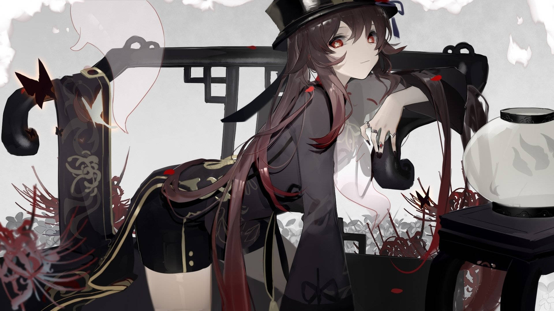 Hu TAO, funeral parlor, black hat, Full HD Desktop Wallpaper