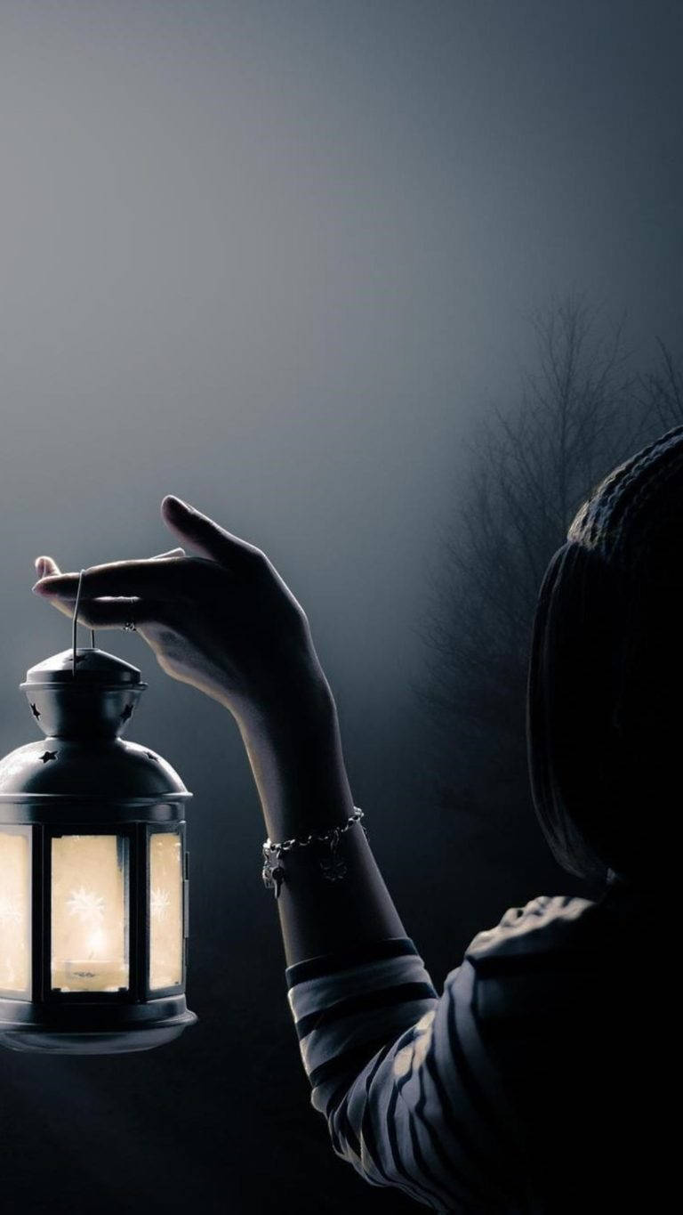 Huawei Honor, glowing lantern, misty dark forest, HD Phone Wallpaper