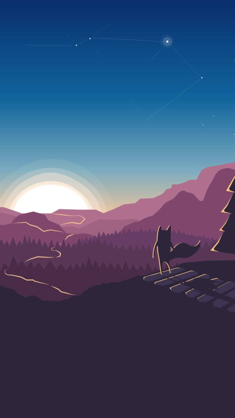 Huawei Honor, purple forest, fox, HD Phone Wallpaper