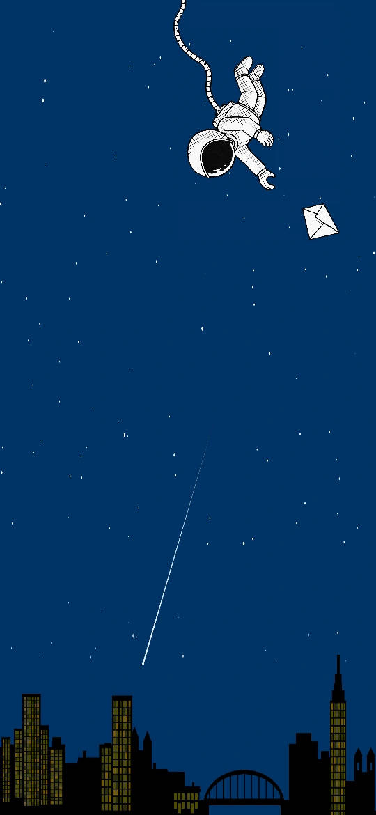 Huawei Honor, astronaut, city skyline, SD Phone Wallpaper