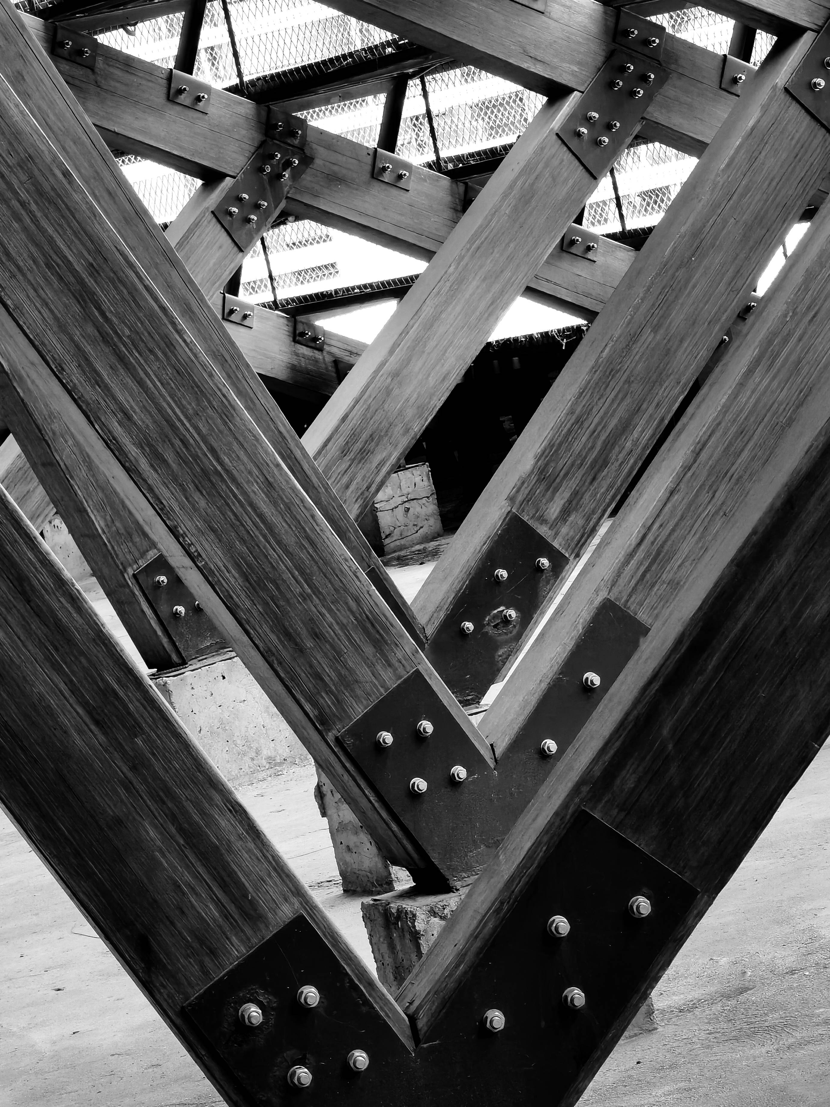 Huawei Honor, black wooden dock, black and white, 2K Phone Wallpaper