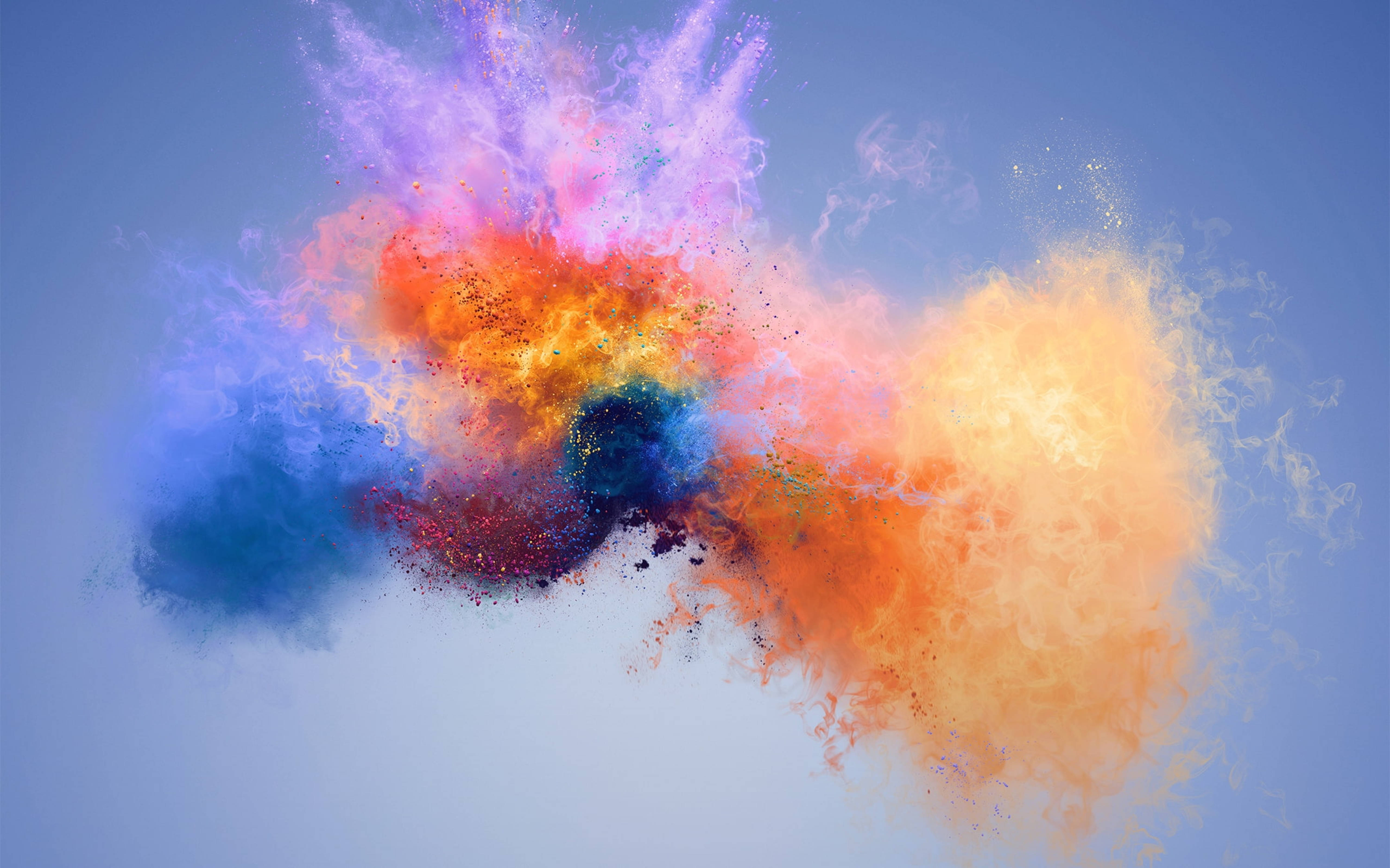 Huawei, colorful splash, vibrant colored powder, 5K Desktop Wallpaper