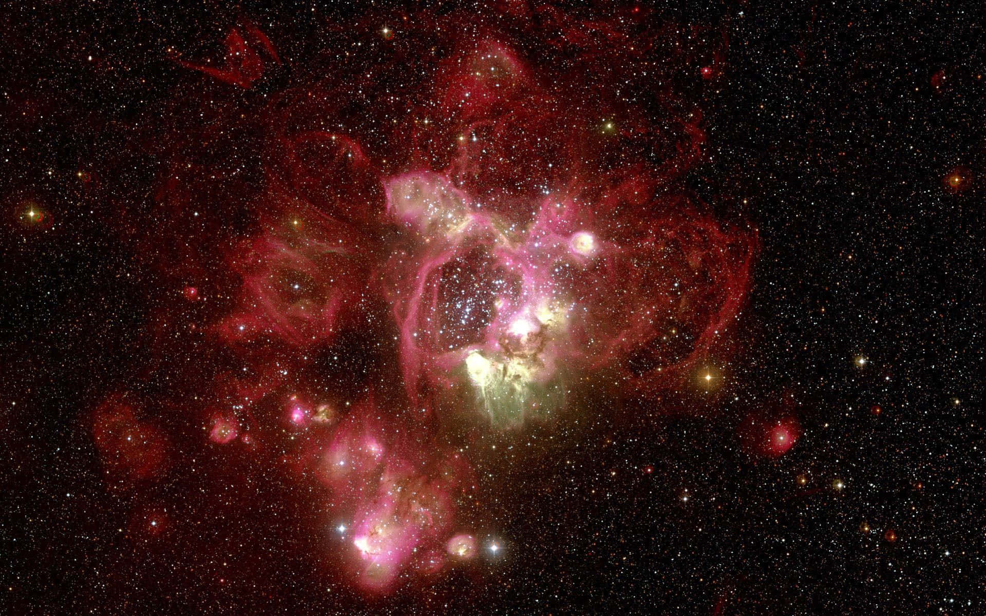 Hubble 4K, cosmic nebula, pink and red clouds, Full HD Desktop Wallpaper