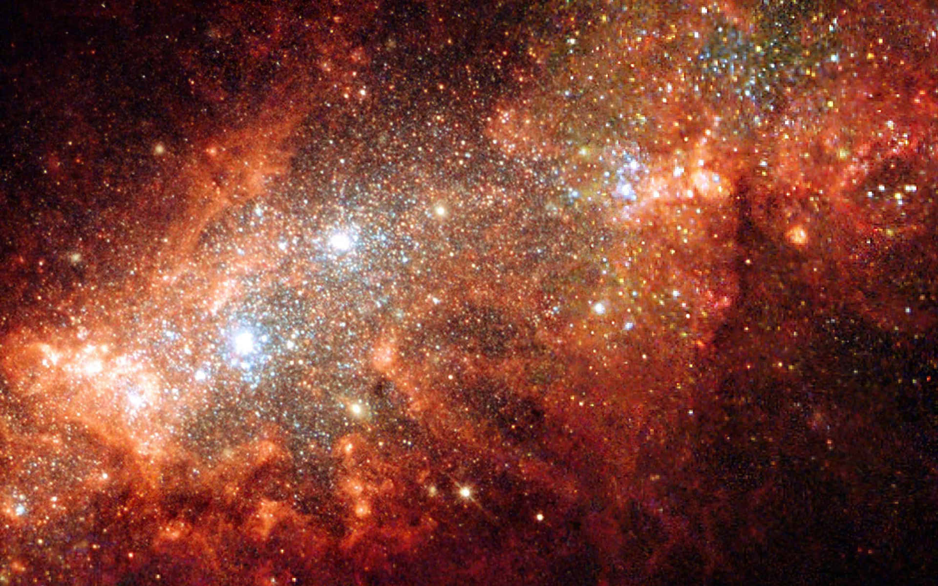 Hubble 4K, cosmic nebula, fiery reds, Full HD Desktop Wallpaper