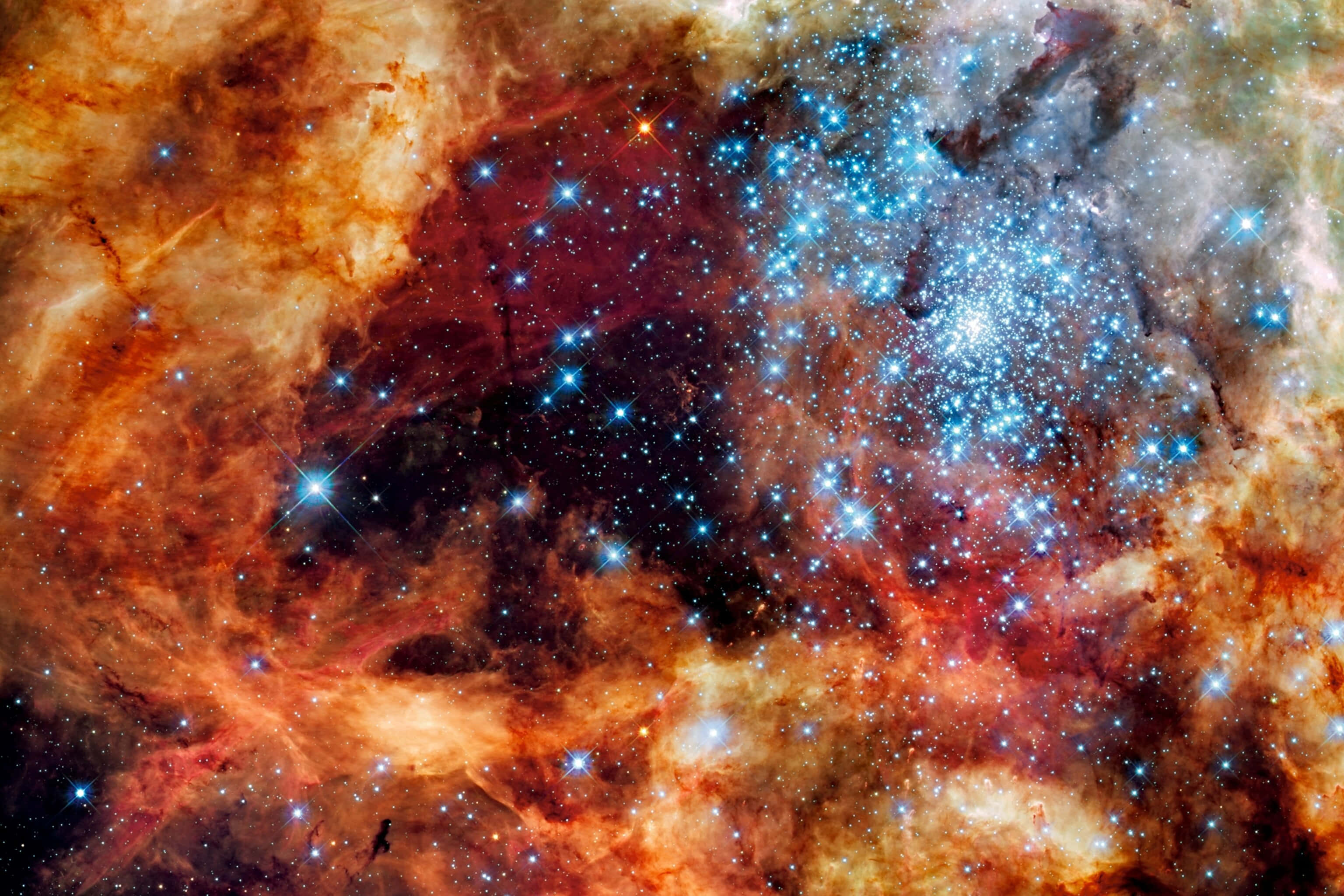 Hubble 4K, 3072 x 2049, cosmic nebula, 2K Desktop Wallpaper