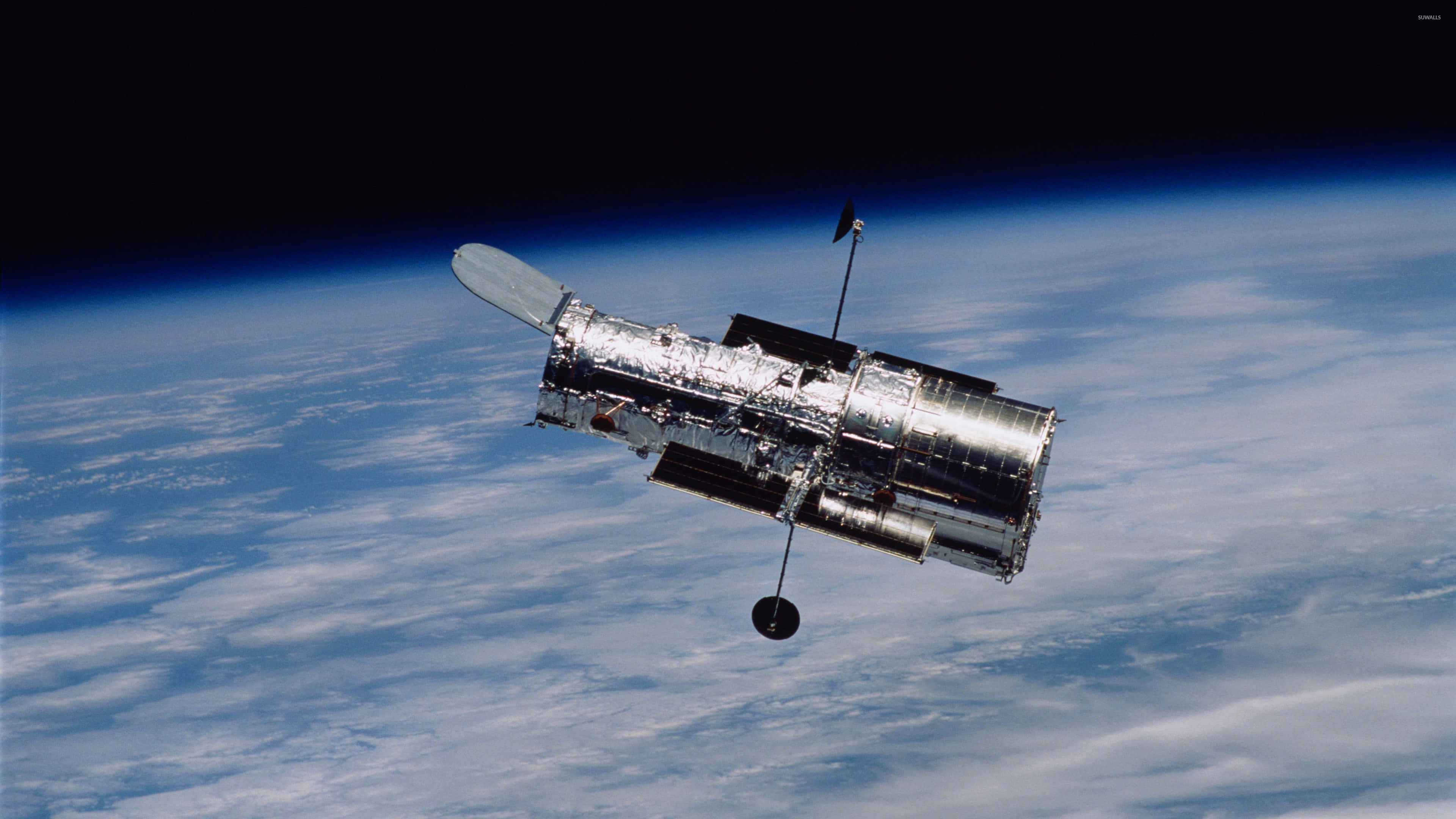 Hubble Space Telescope, Earth, blue, 4K Desktop Wallpaper