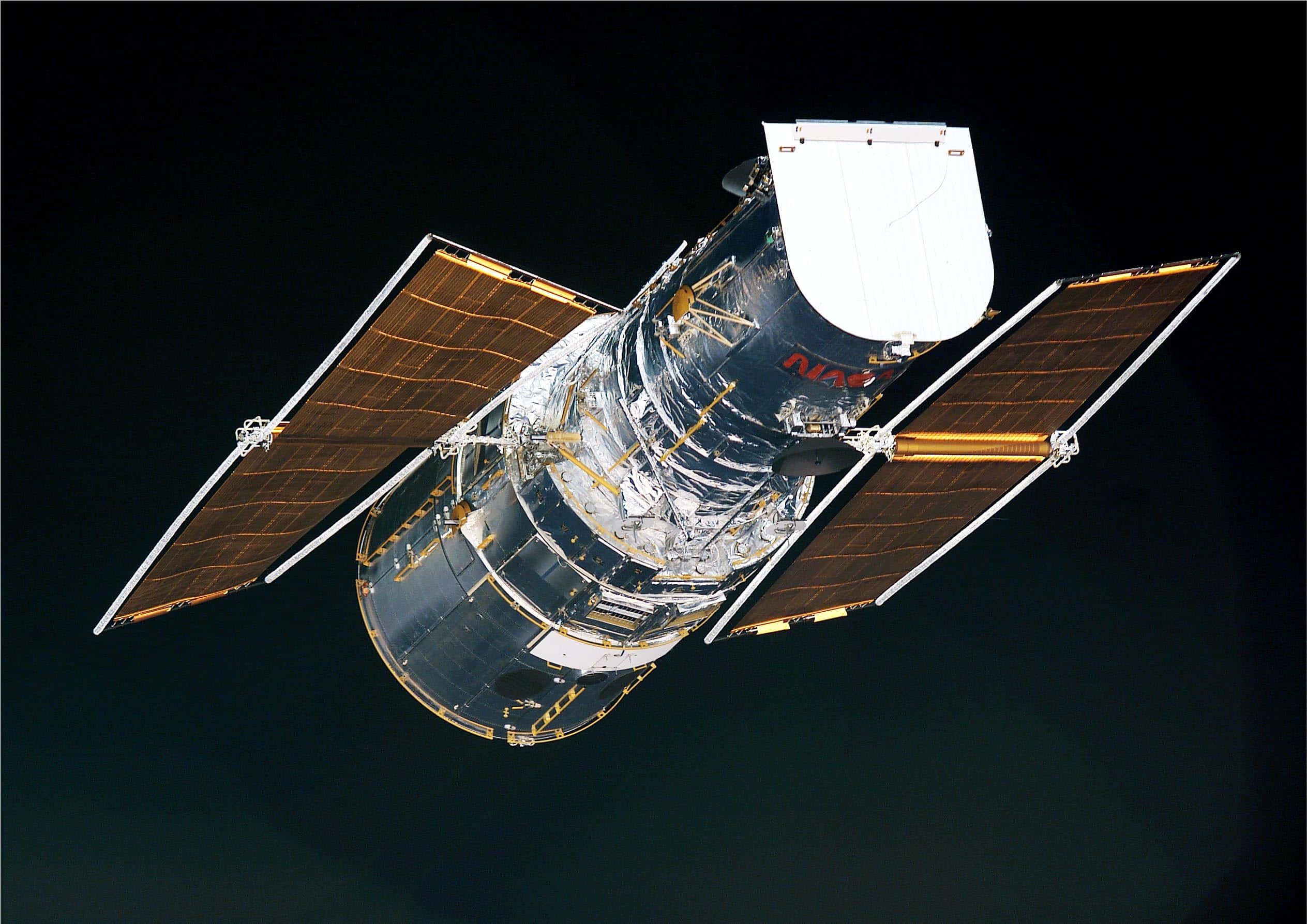 Hubble Space Telescope, deep space, solar panels, Full HD Desktop Wallpaper