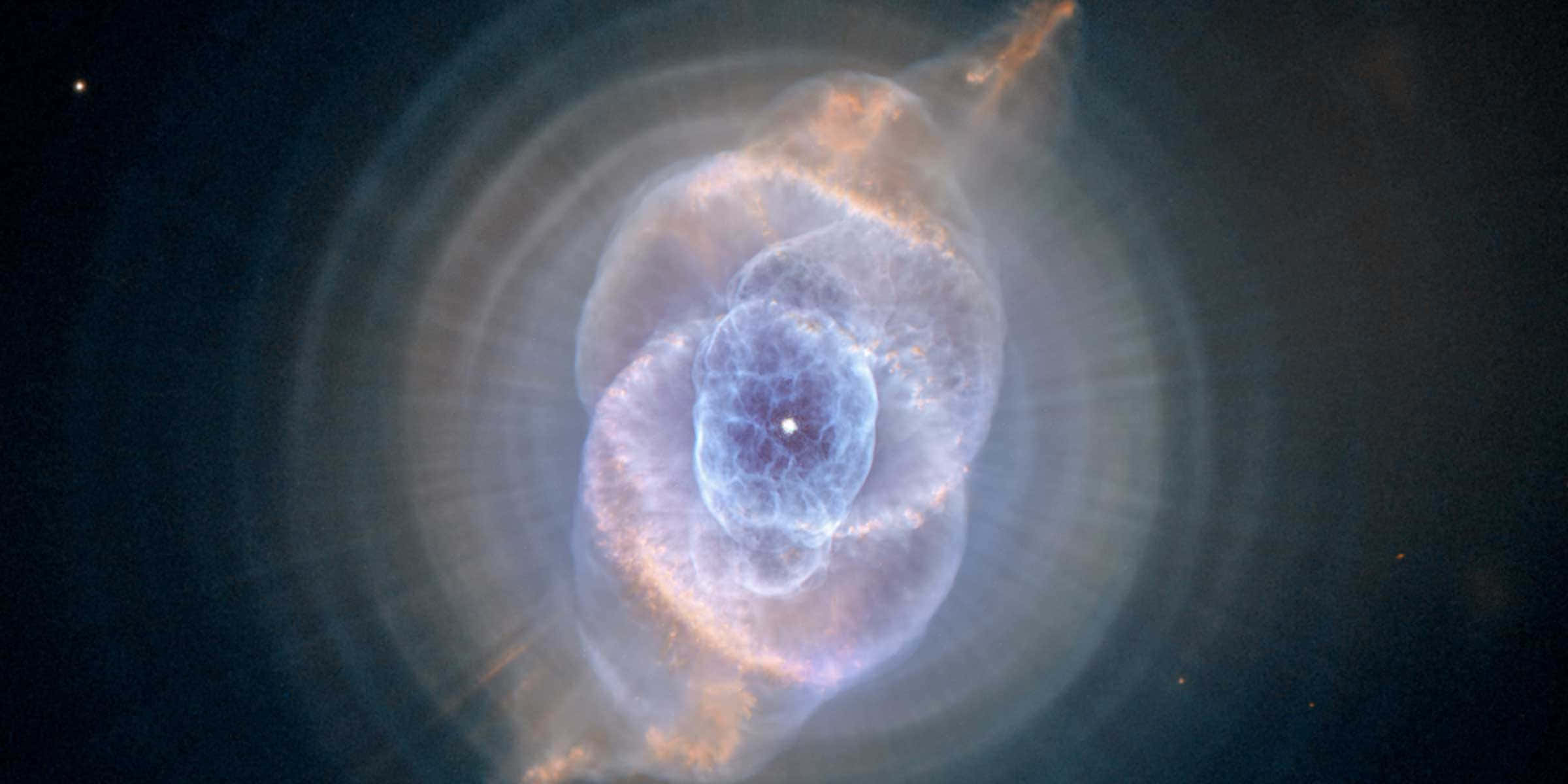 Hubble Space Telescope, cosmic nebula, swirling blue and orange gases, Full HD Desktop Wallpaper