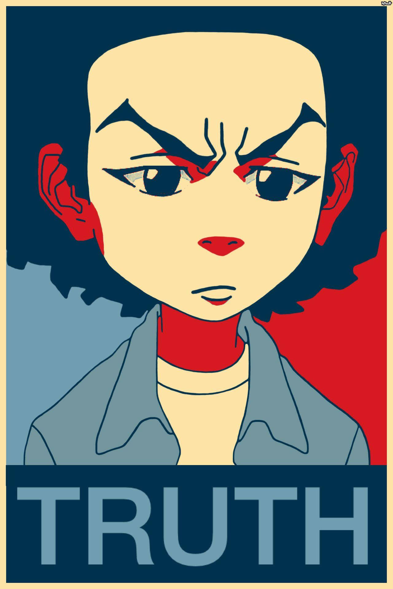 Huey Freeman, anime character, intense eyes, Full HD Phone Wallpaper