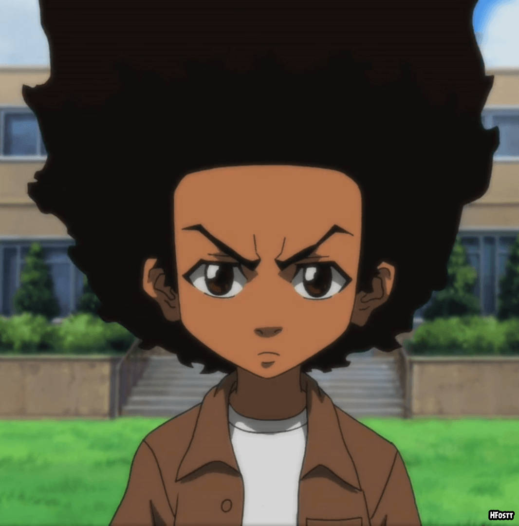 Huey Freeman, afro, schoolyard, SD Phone Wallpaper