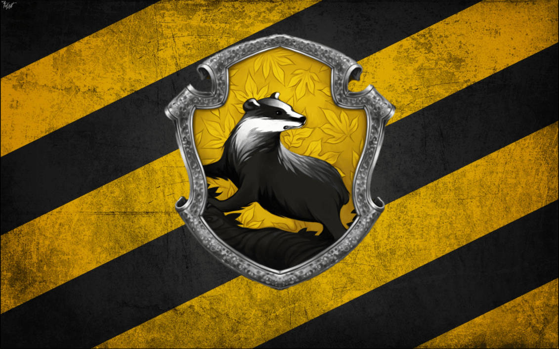 Hufflepuff, badger crest, silver shield, SD Desktop Wallpaper