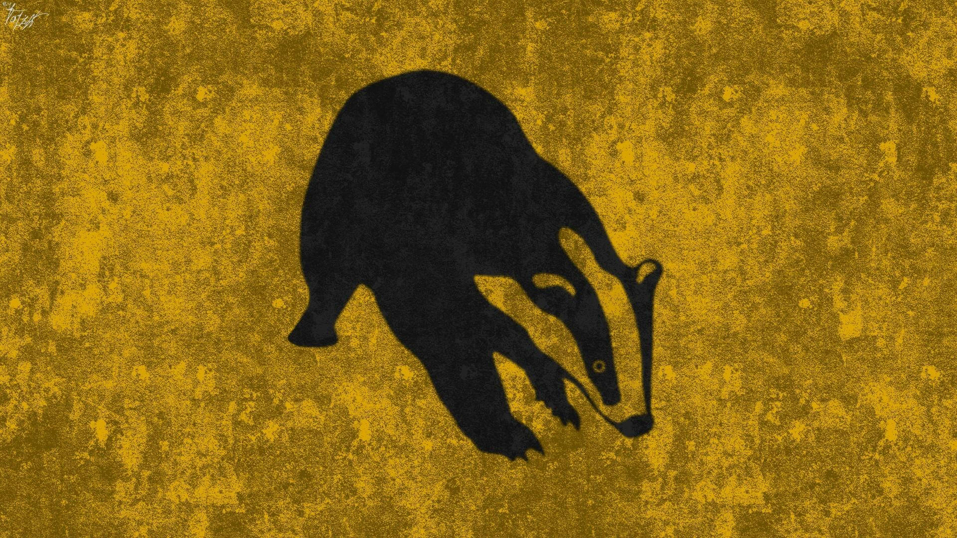 Hufflepuff, badger, black, Full HD Desktop Wallpaper