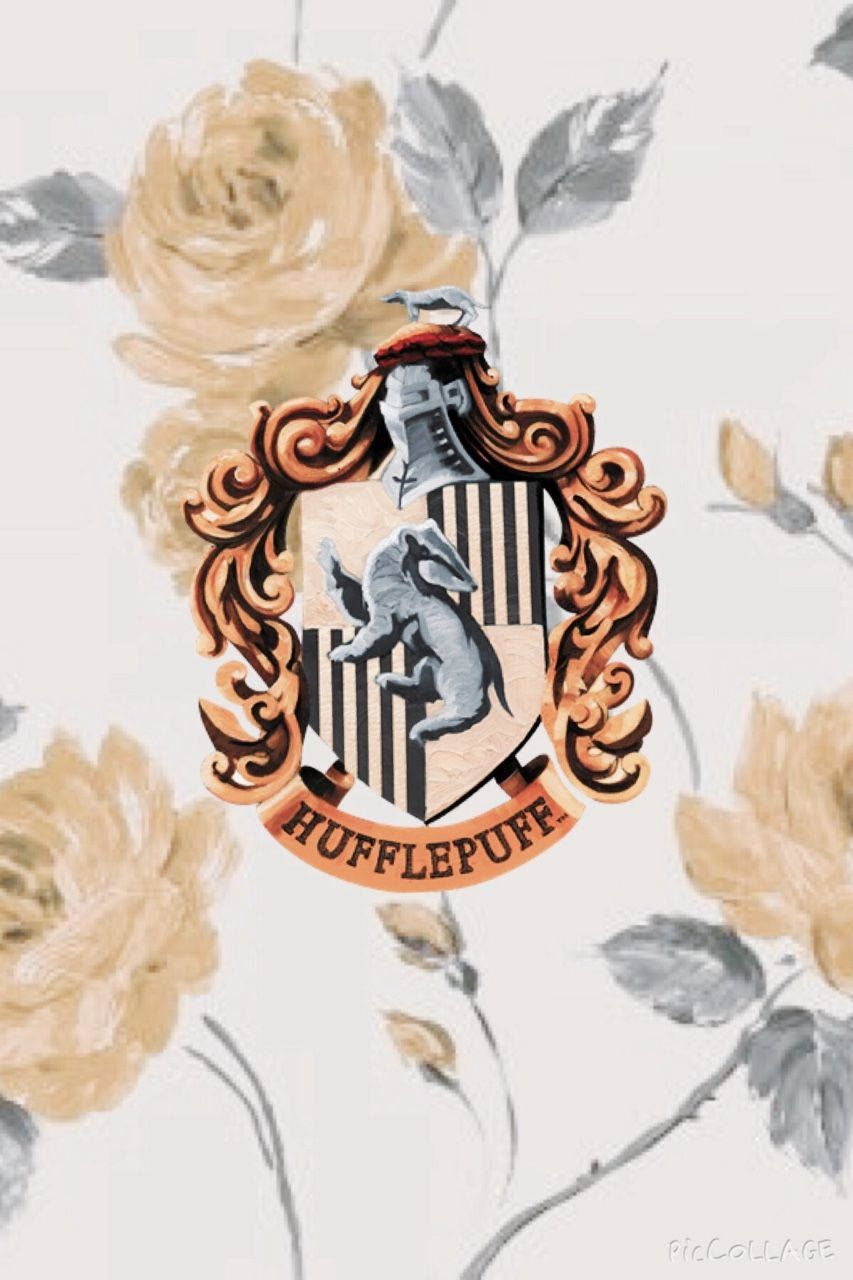 Hufflepuff, badger emblem, black and white stripes, HD Phone Wallpaper