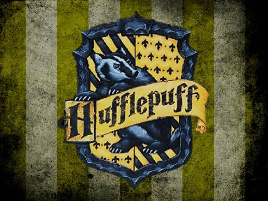 Hufflepuff, badger, yellow banner, SD Desktop Wallpaper