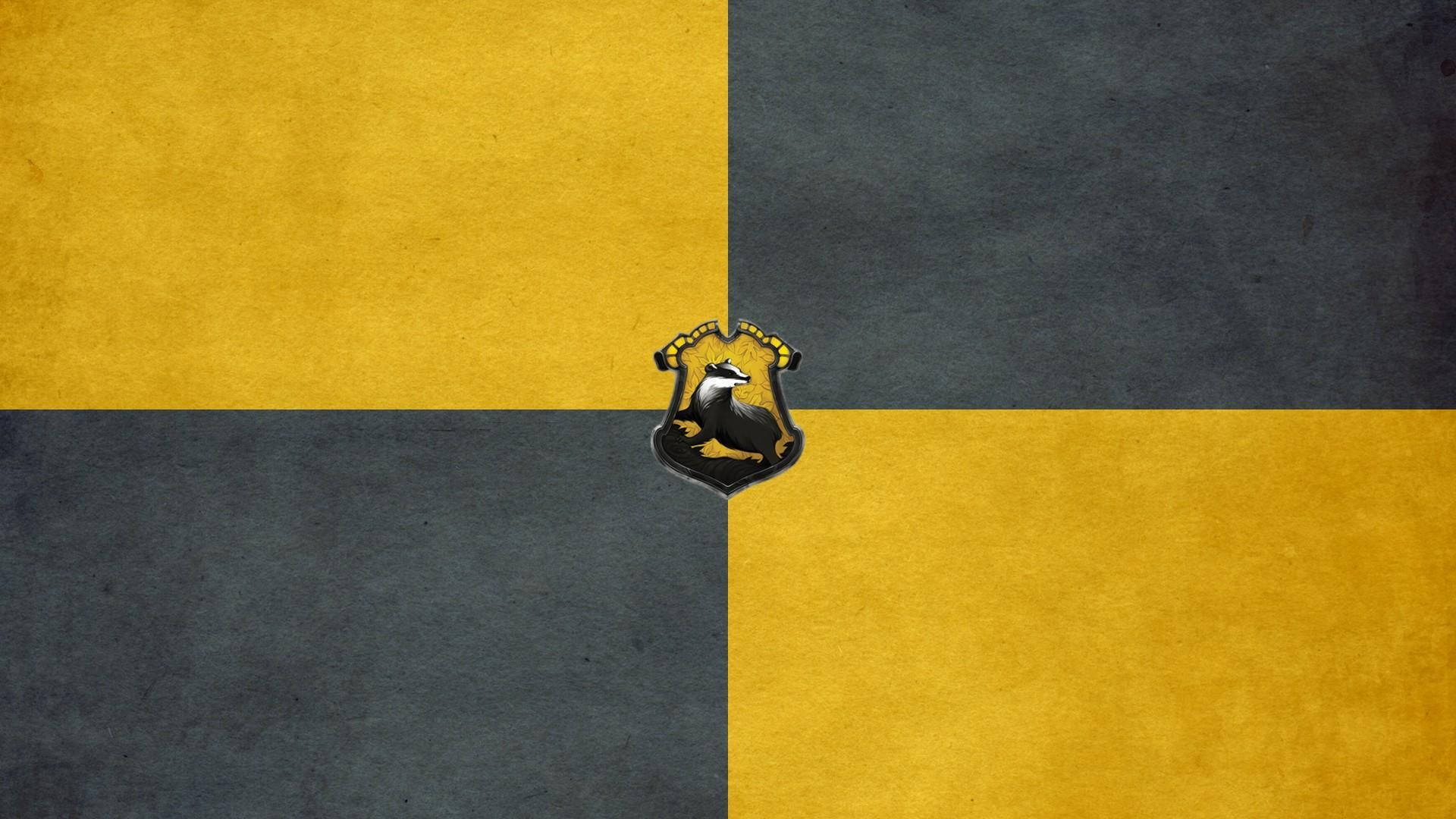 Hufflepuff, yellow, dark gray, Full HD Desktop Wallpaper