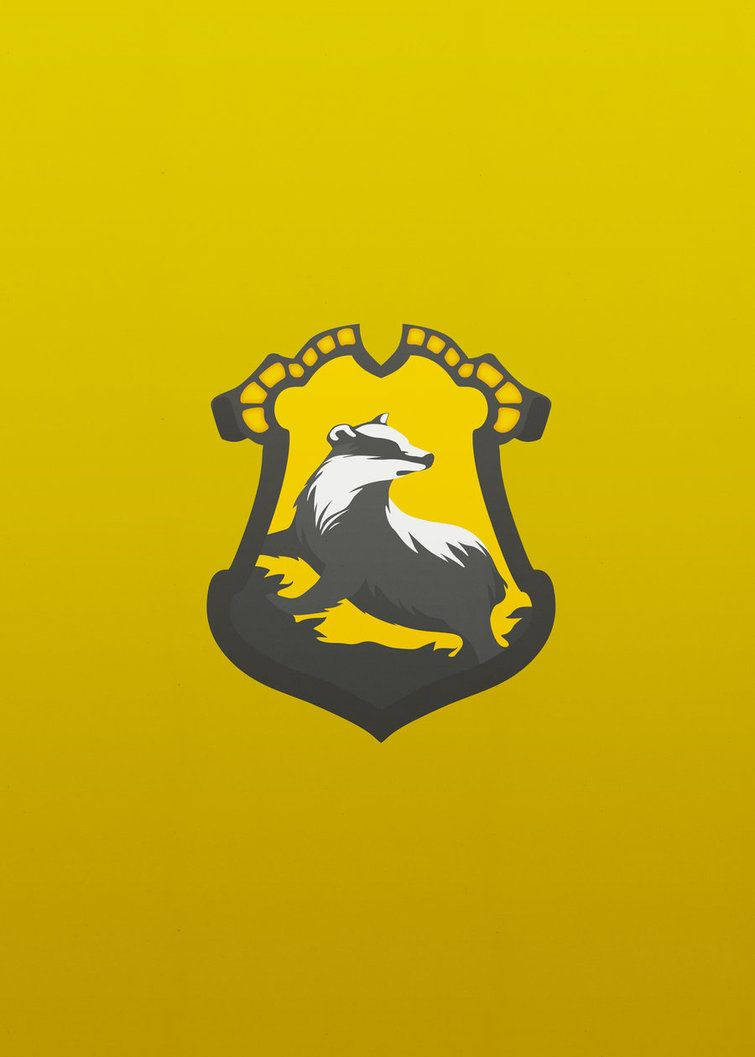 Hufflepuff, badger crest, black and yellow, SD Phone Wallpaper
