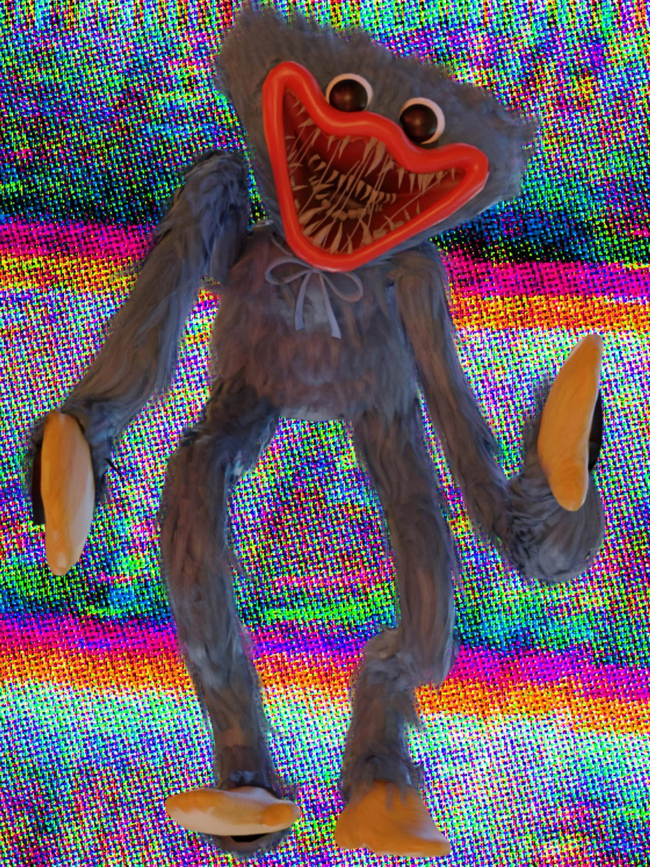 Huggy Wuggy, furry gray monster, wide red mouth, HD Phone Wallpaper