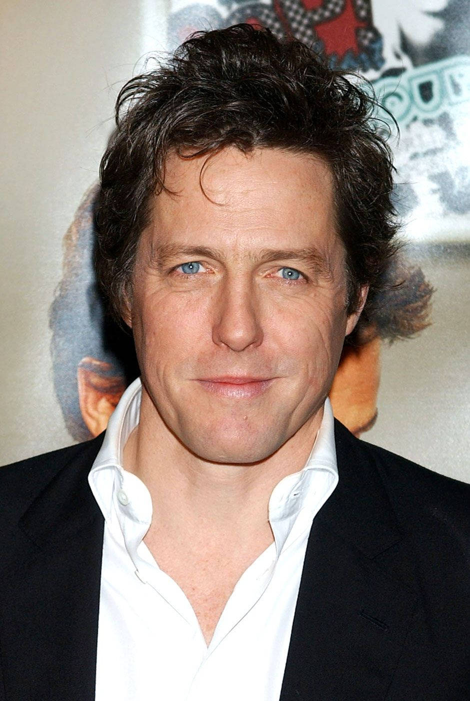 Hugh Grant, black suit, white shirt, HD Phone Wallpaper