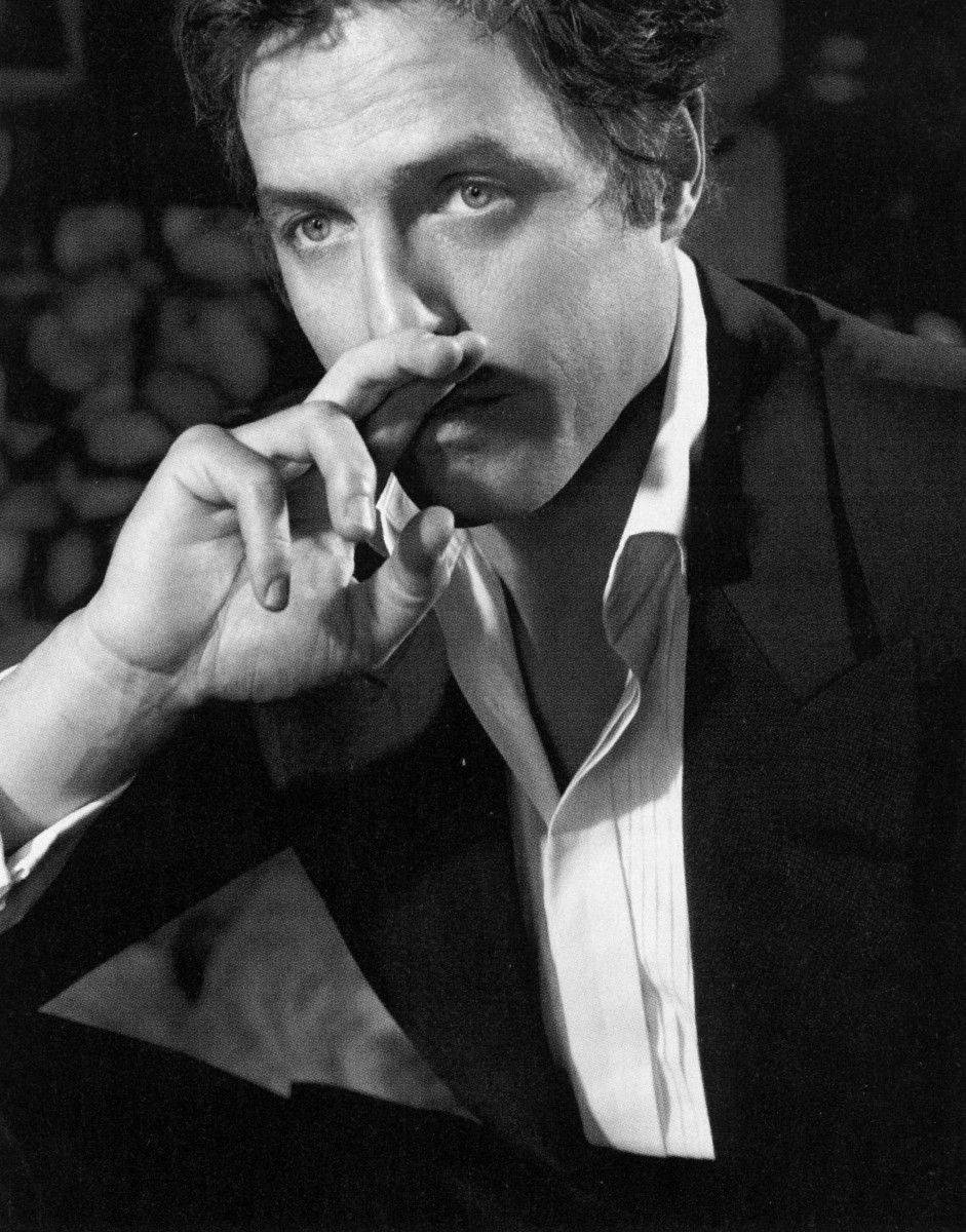 Hugh Grant, black and white, mustache, SD Phone Wallpaper