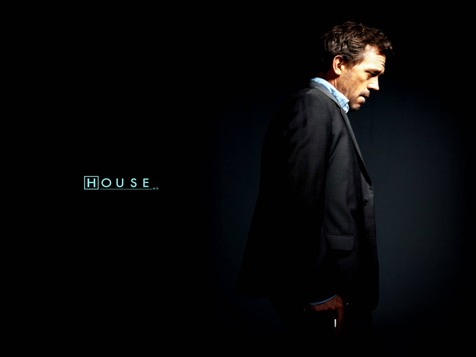 Hugh Laurie, dark suit, dramatic lighting, HD Desktop Wallpaper