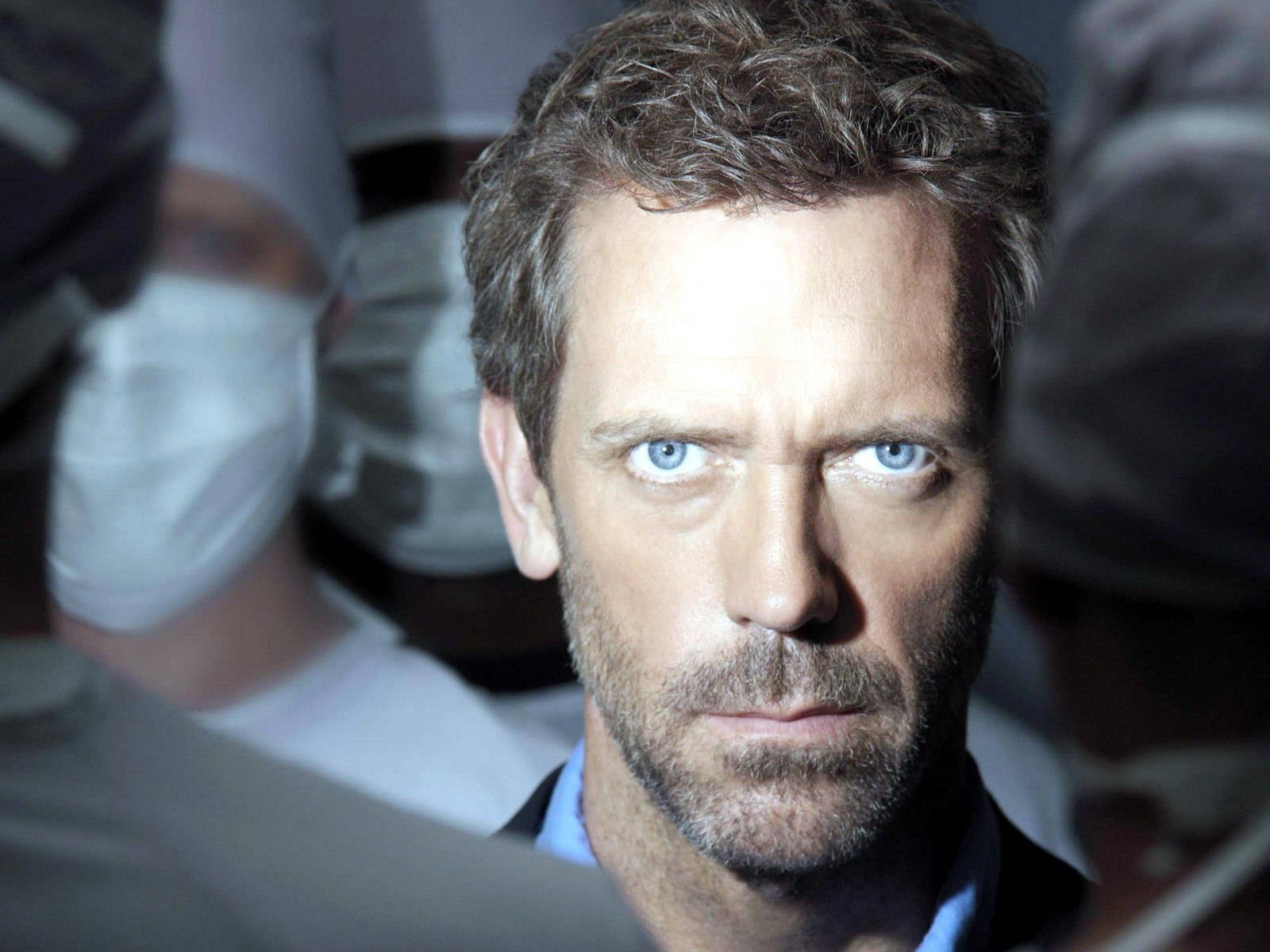 Hugh Laurie, medical doctors, intense blue eyes, HD Desktop Wallpaper