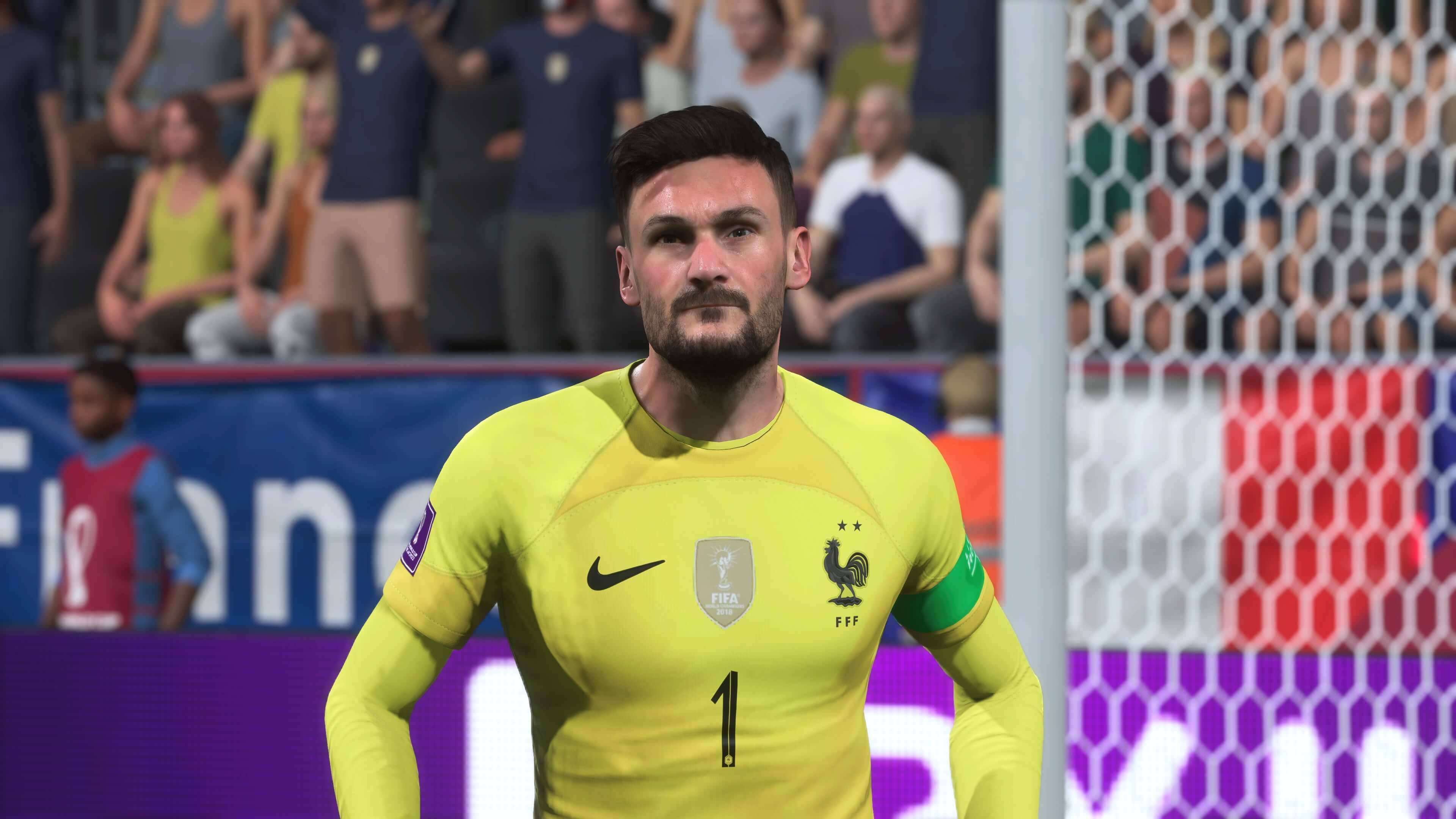 Hugo Lloris, French soccer goalkeeper, bright yellow jersey, 4K Desktop Wallpaper