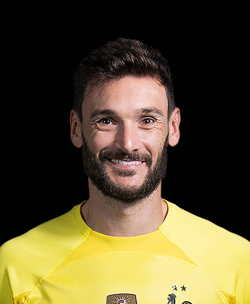 Hugo Lloris, bright yellow sports jersey, black background, SD Phone Wallpaper
